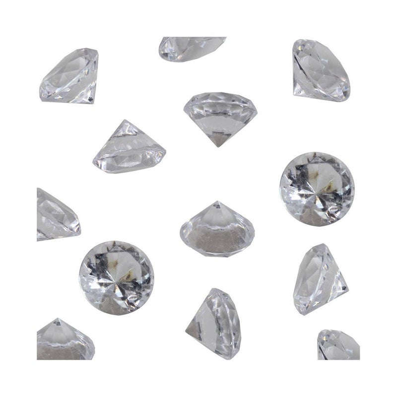 Welmatch Clear Acrylic Diamond Vase Fillers 1 Pound - 240 pcs 3/4 Inch Wedding Party Event Banquet Birthday Decoration Crystals Gem Table Scatters (Clear, 240 pcs) - Image 1